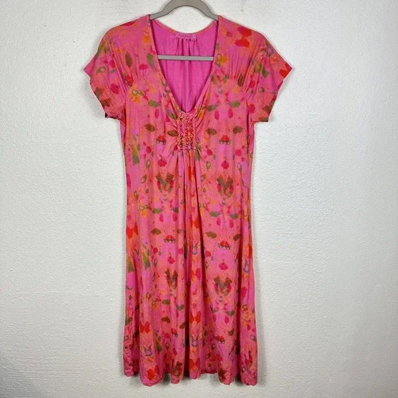 fresh produce beach dresses FARM Rio Green Tropical Dream Draped Organic Cotton Maxi Dress, Orange / S